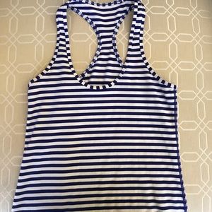 Lululemon Cool Racerback Pigment Blue White Narrow Bold Stripe